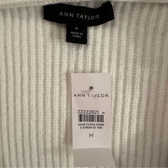 Ann Taylor Cream Long Length Hooded Sweater New - Picture 6 of 10